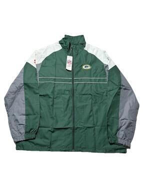 NWT NFL Green Bay Packers SI Windbreaker Jacket Green Full Zip Men’s Large